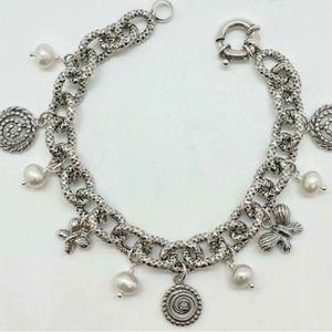 BOGO 1/2 off LiPAZ 14K Gold Sterling Silver Cultured Pearl 8" Bracelet NWOT